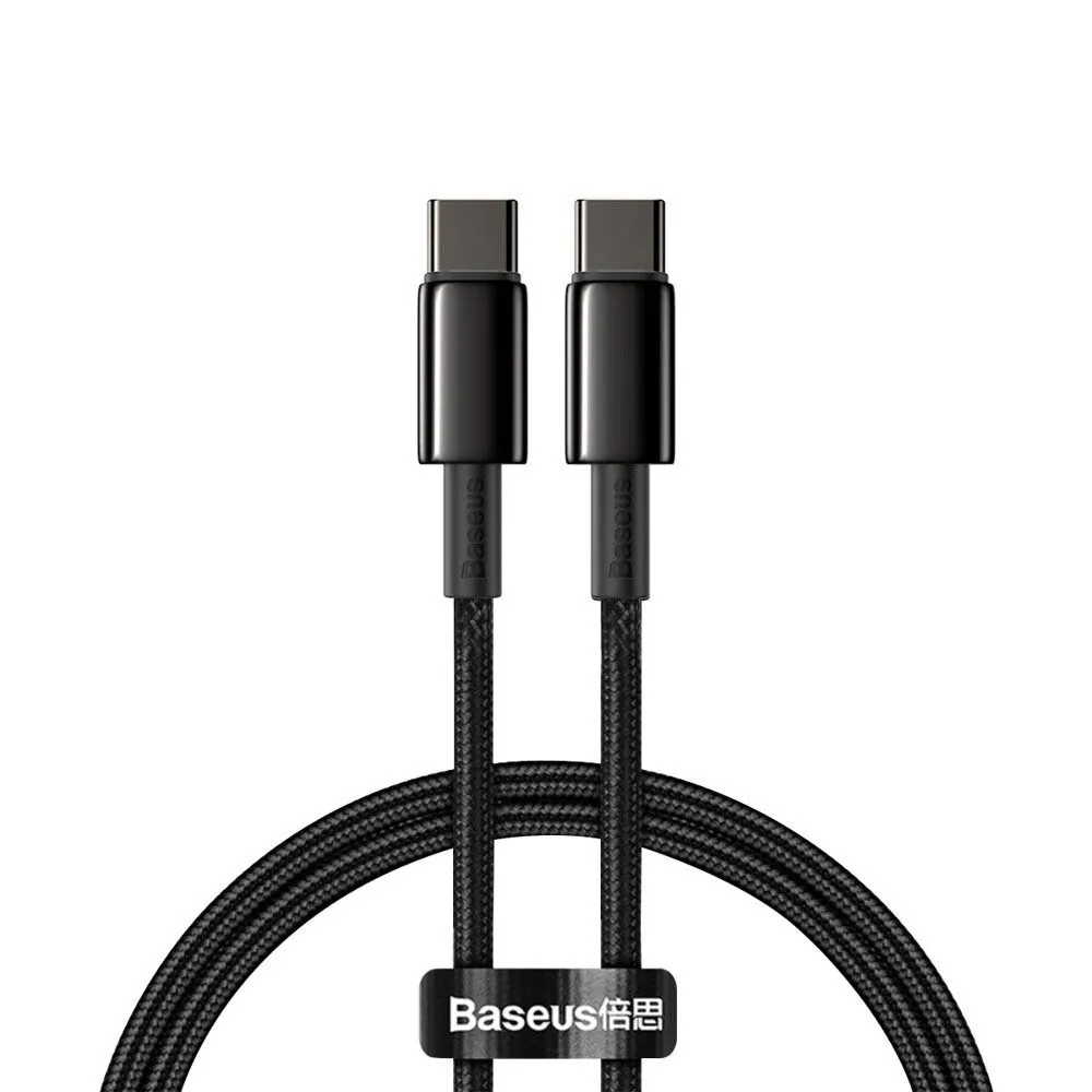 baseus usb type c usb type c cable fast charging power delivery quick charge 100 w 5 a 1 m black catwj 01 01