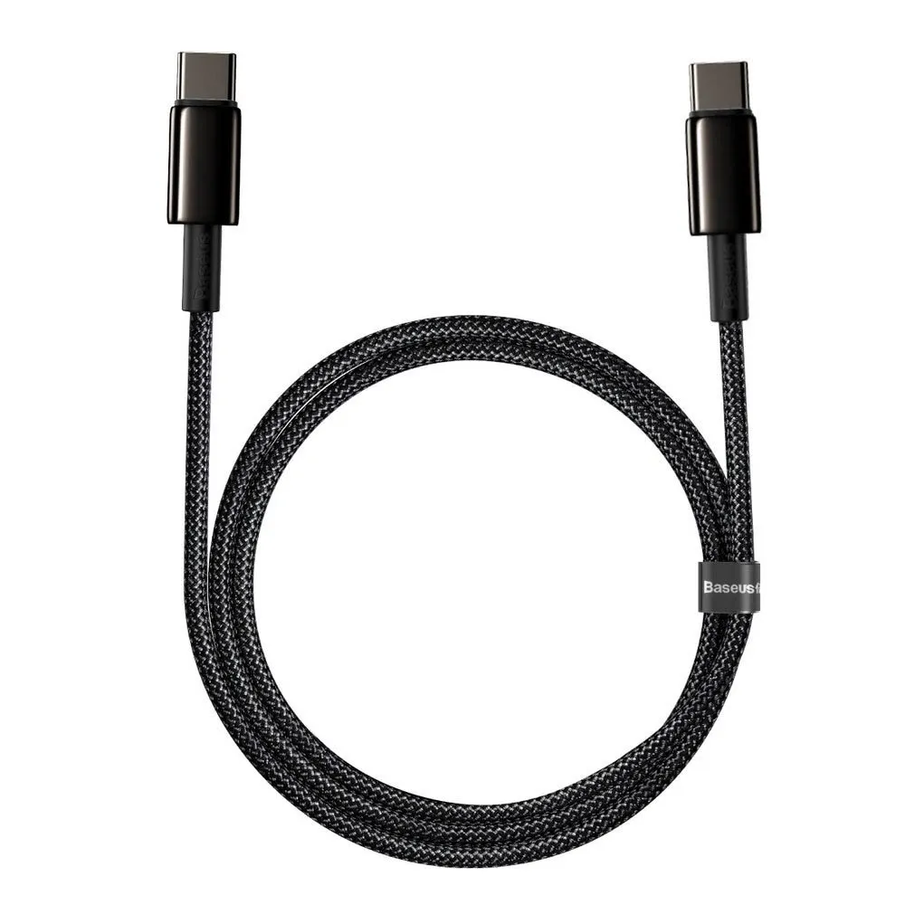 baseus usb type c usb type c cable fast charging power delivery quick charge 100 w 5 a 1 m black catwj 01 05