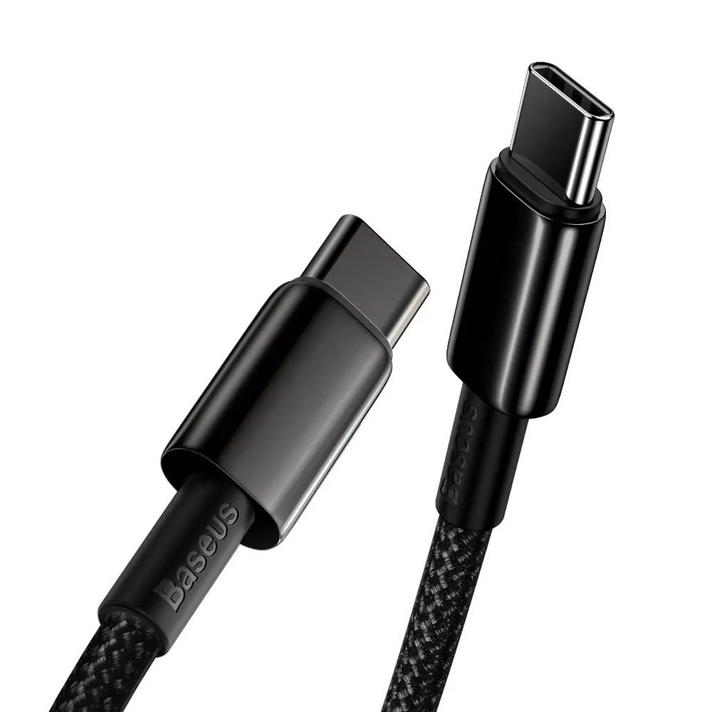 baseus usb type c usb type c cable fast charging power delivery quick charge 100 w 5 a 1 m black catwj 01 07